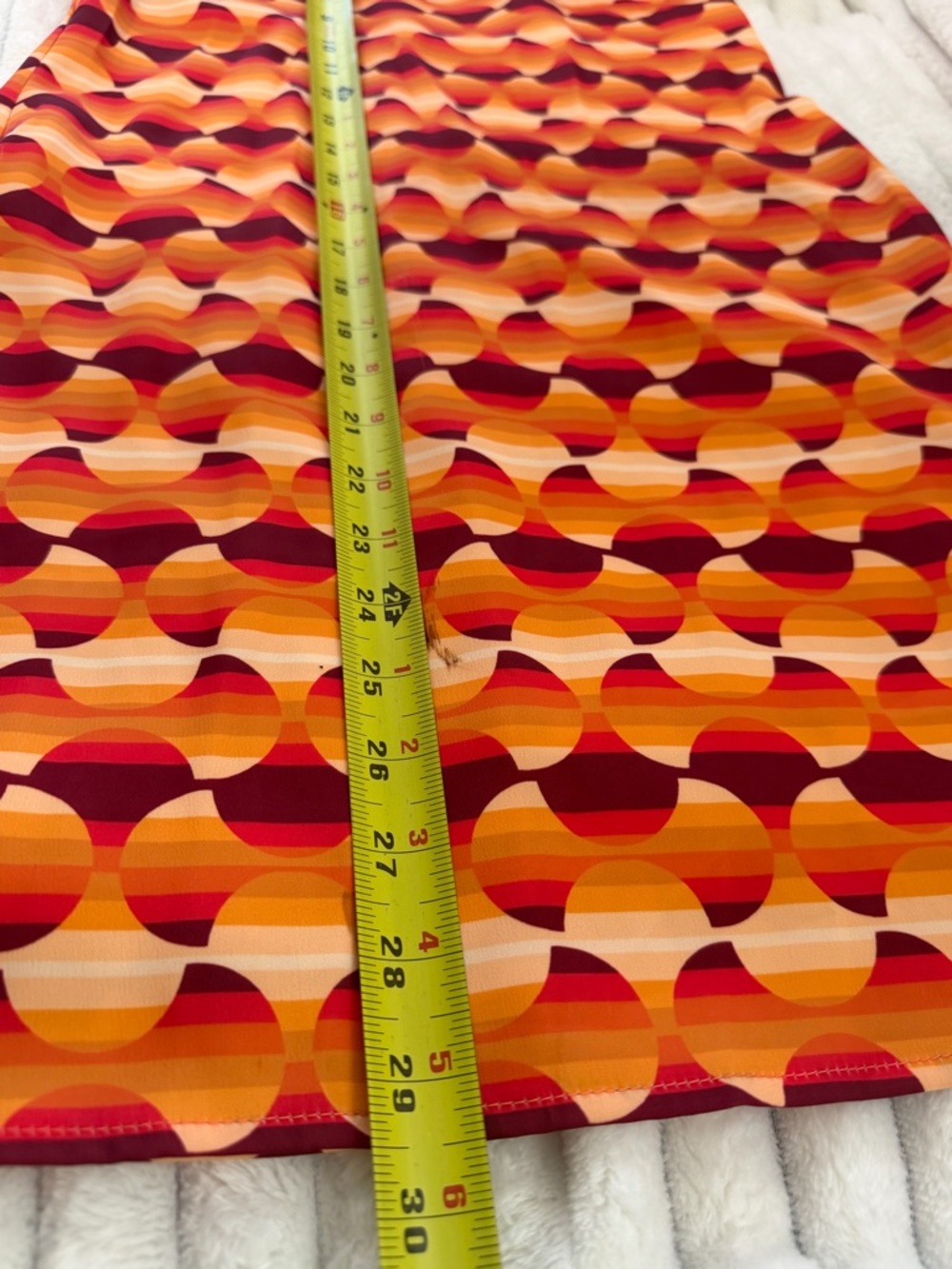 Urban Outfitters Orange Retro Print Cowl Neck Mini Dress NWT S Y2K - Picture 6 of 9